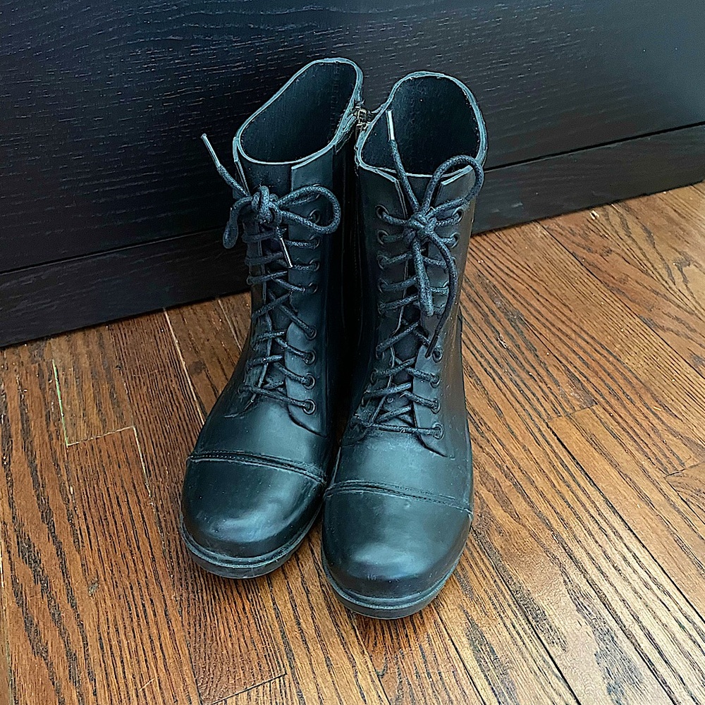 STEVE MADDEN Black Combat Boots